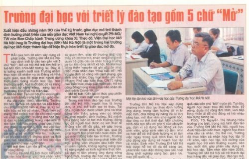 Bài viết trên Báo Nhân Dân Xuân Nhâm Dần 2022: Trường đại học với triết lý đào tạo gồm 5 chữ Mở